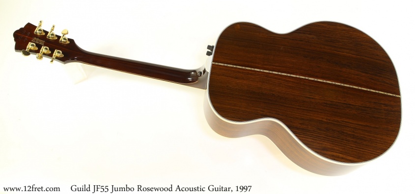 Guild JF55 Jumbo Rosewood Acoustic Guitar, 1997 Full Rear View