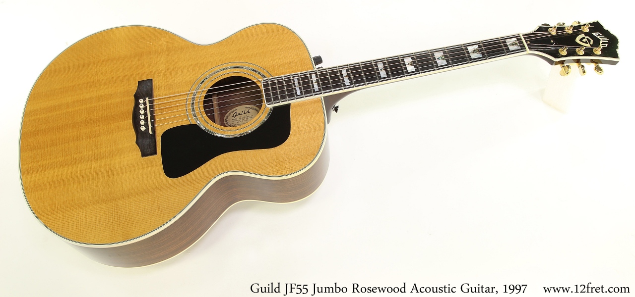 Guild JF55 Jumbo Rosewood Acoustic Guitar, 1997 Full Front View