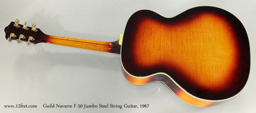 Guild Navarre F-50 Jumbo Steel String Guitar, 1967 Full Rear View