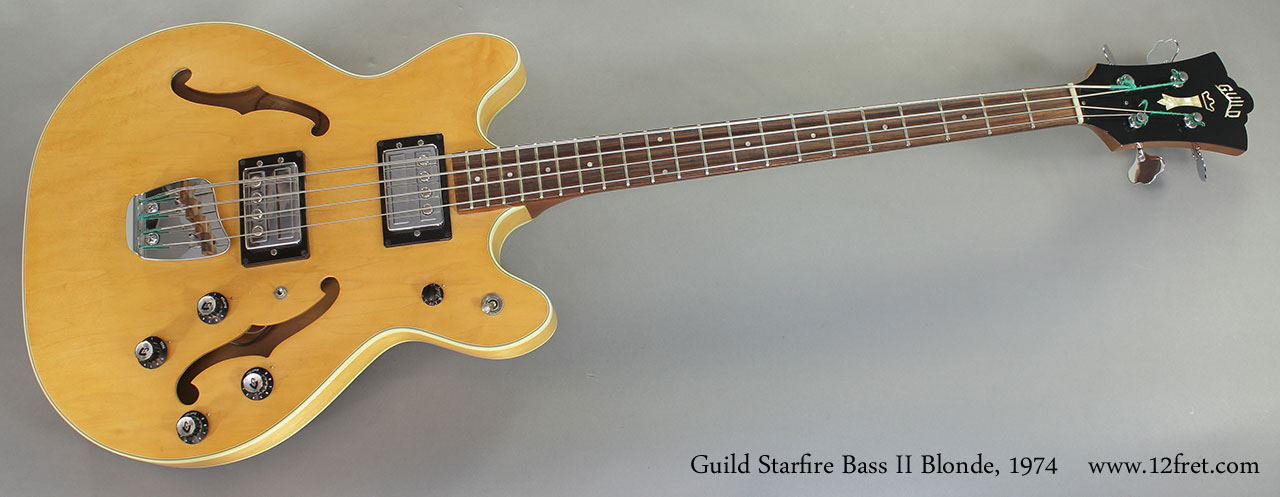 Guild Starfire Bass II Blonde 1974 full front view