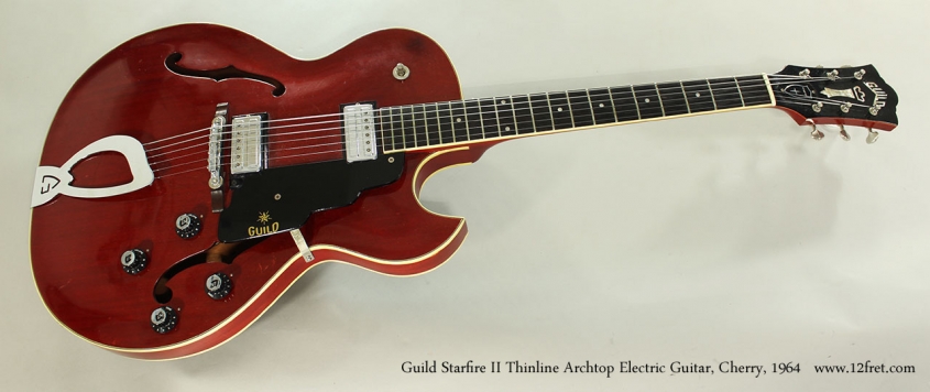 Guild Starfire II Thinline Archtop Electric Guitar, Cherry, 1964 Full Front View