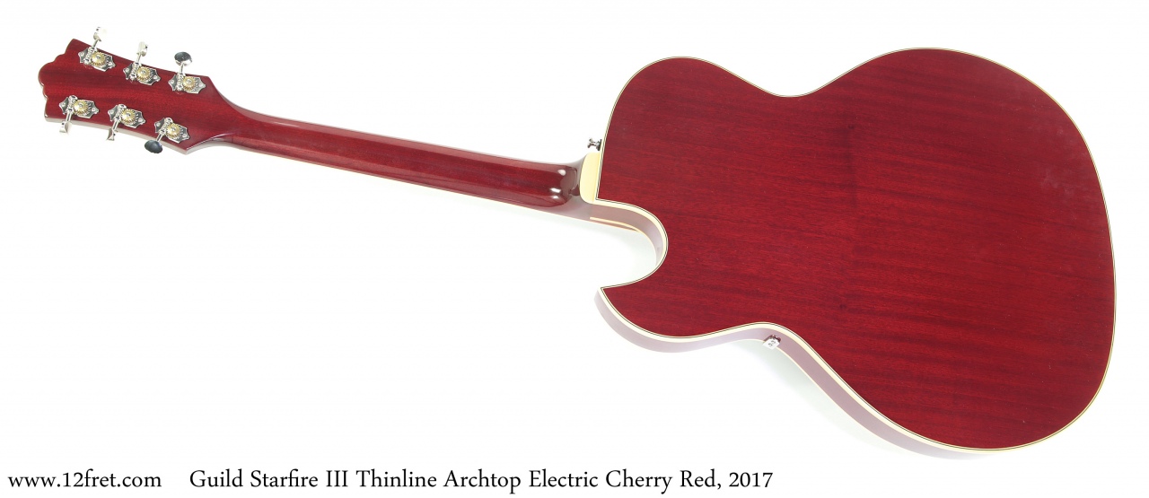 Guild Starfire III Thinline Archtop Electric Cherry Red, 2017 Full Rear View