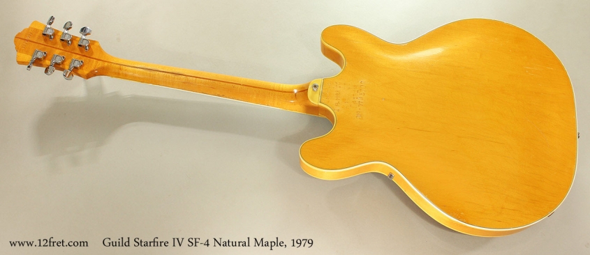 Guild Starfire IV SF-4 Blonde Maple, 1979 Full Rear View