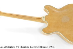 Guild Starfire VI Thinline Electric Blonde, 1974 Full Rear View