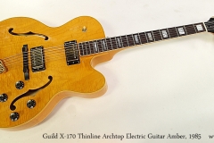 Guild X-170 Thinline Archtop Electric Guitar Amber, 1985 Full Front View