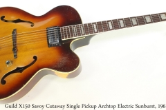 Guild X150 Savoy Cutaway Single Pickup Archtop Electric Sunburst, 1961 Full Front View