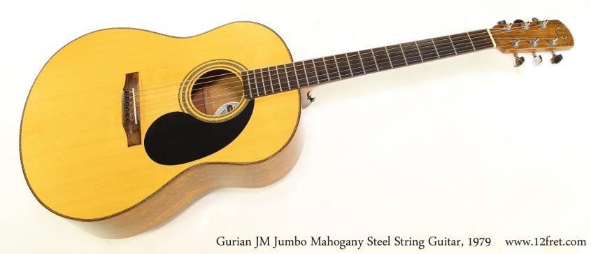 Gurian JM Jumbo Mahogany Steel String Guitar, 1979 Full Front View