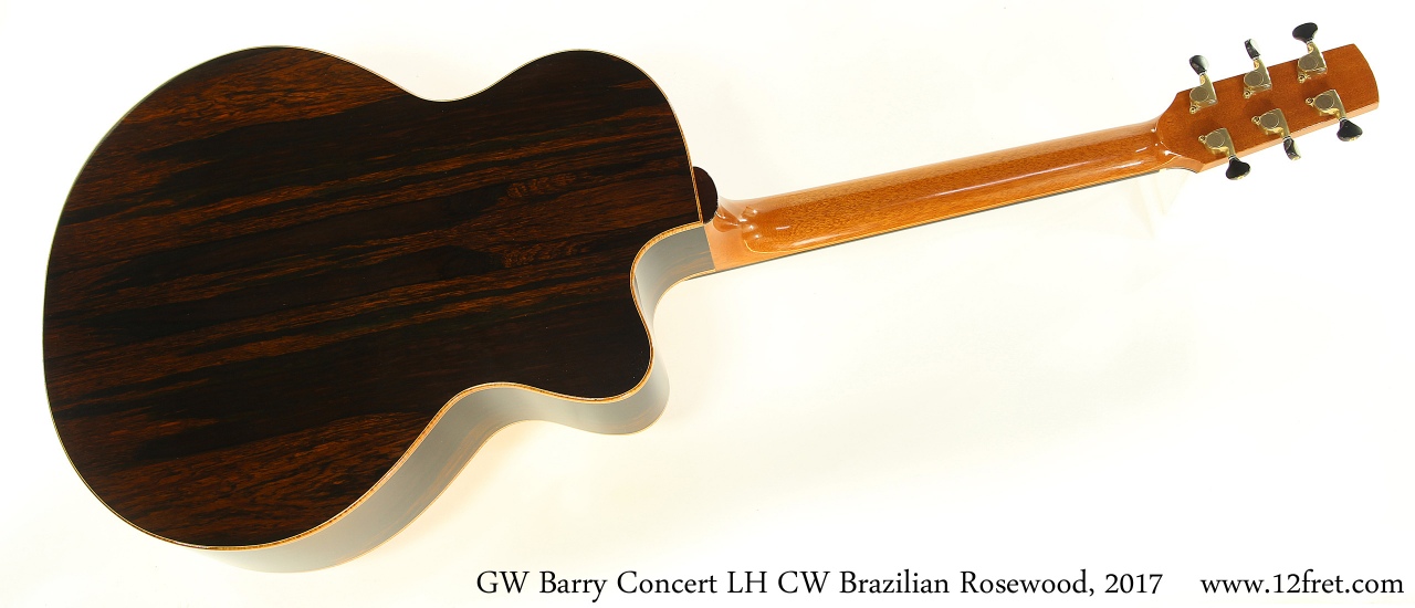 GW Barry Concert LH CW Brazilian Rosewood, 2017 Full Rear View