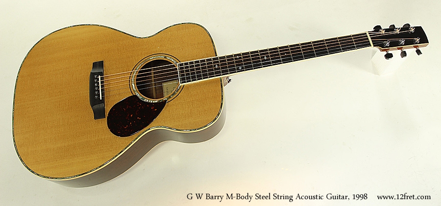 G W Barry M-Body Steel String Acoustic Guitar, 1998  Full Front View