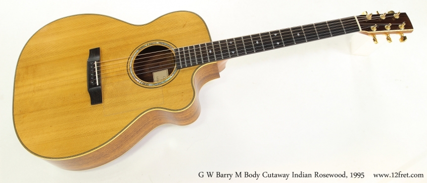 G W Barry M Body Cutaway Indian Rosewood, 1995  Full Front View