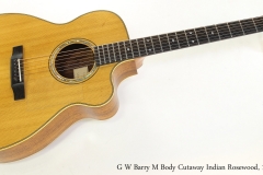 G W Barry M Body Cutaway Indian Rosewood, 1995  Full Front View