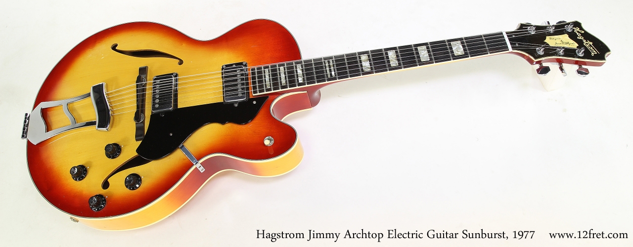 Hagstrom Jimmy Archtop Electric Guitar Sunburst, 1977   Full Front View