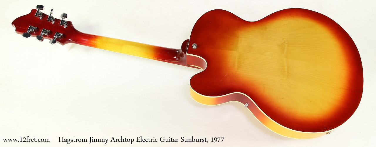 Hagstrom Jimmy Archtop Electric Guitar Sunburst, 1977   Full Rear View
