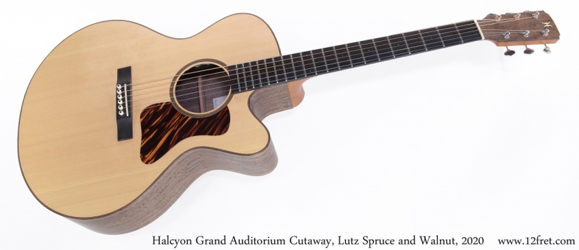 Halcyon Grand Auditorium Cutaway, Lutz Spruce and Walnut, 2020 Full Front View