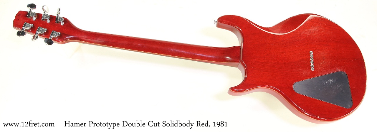 Hamer Prototype Double Cut Solidbody Red, 1981 Full Rear View