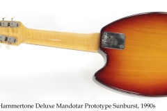 Hammertone Deluxe Mandotar Prototype Sunburst, 1990s Full Rear View