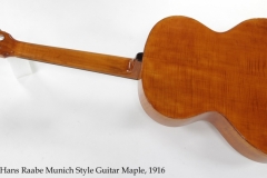 Hans Raabe Munich Style Guitar Maple, 1916 Full Front View