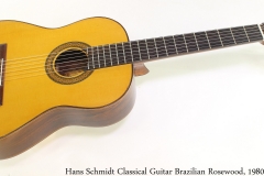 Hans Schmidt Classical Guitar Brazilian Rosewood, 1980s Full Front View