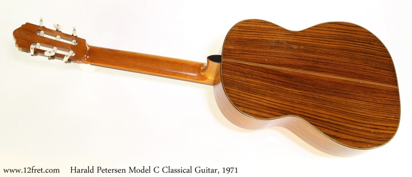 Harald Petersen Model C Classical Guitar, 1971   Full Rear View
