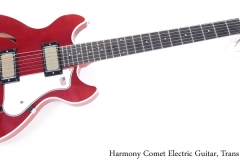 Harmony Comet Electric Guitar, Trans Red Full Rear View