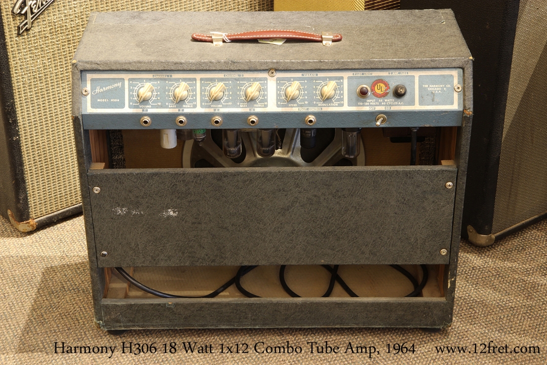 Harmony H306 18 Watt 1x12 Combo Tube Amp, 1964   Full Rear View