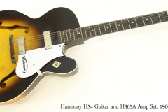 Harmony H54 Guitar Sunburst, 1960  Full Front View