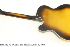 Harmony H54 Guitar Sunburst, 1960  Full Rear View