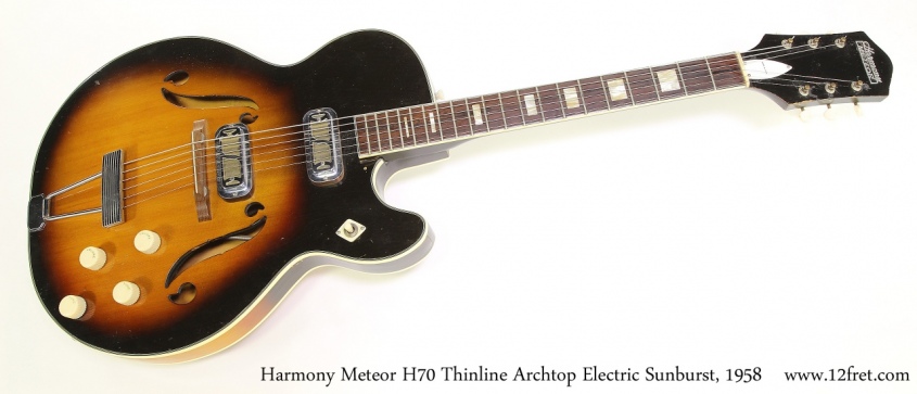 Harmony Meteor H70 Thinline Archtop Electric Sunburst, 1958 Full Front View