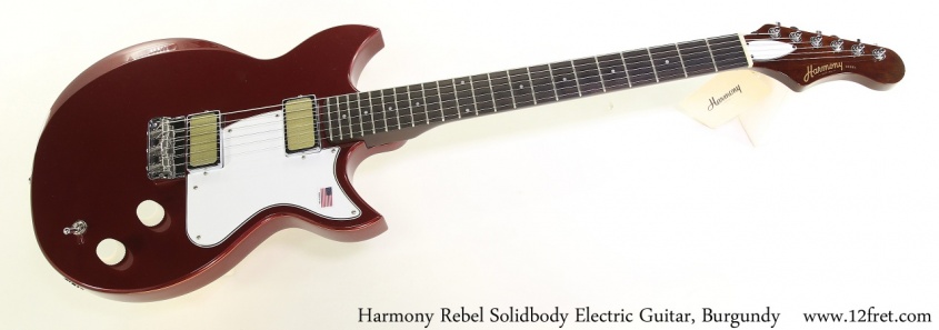 Harmony Rebel Solidbody Electric Guitar, Burgundy Full Front View