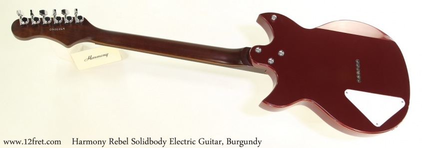 Harmony Rebel Solidbody Electric Guitar, Burgundy Full Rear View