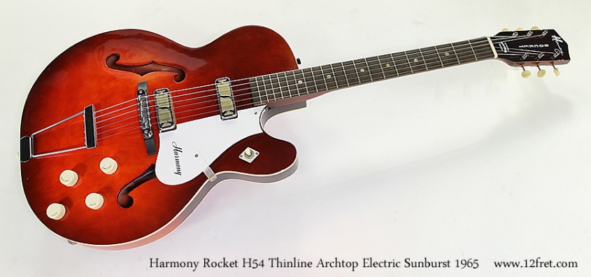 Harmony Rocket H54 Thinline Archtop Electric Sunburst 1965 Full Front View
