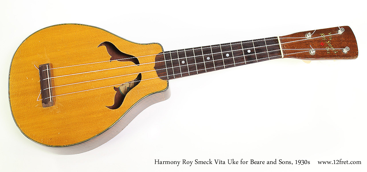 Harmony Roy Smeck Vita Uke for Beare and Sons, 1930s Full Front View