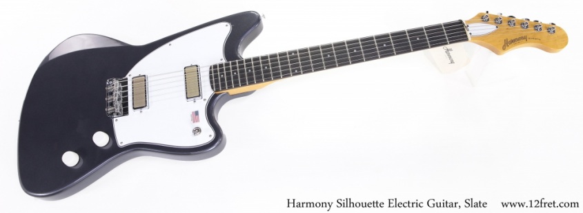 Harmony Silhouette Electric Guitar, Slate Full Rear View