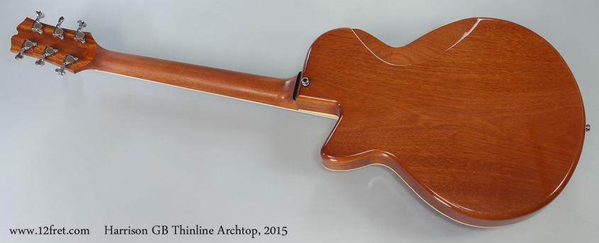 Harrison GB Thinline Archtop, 2015 Full Rear View