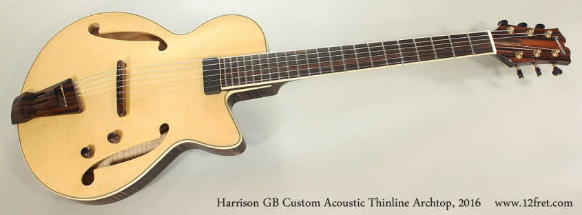 Harrison GB Custom Acoustic Thinline Archtop, 2016 Full Front View