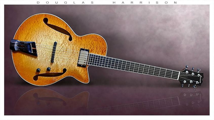 Douglas Harrison GB Custom Blister Maple Thinline Archtop Electric, 2015 Full Front View