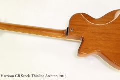 Douglas Harrison GB Sapele Thinline Archtop, 2013  Full Rear View