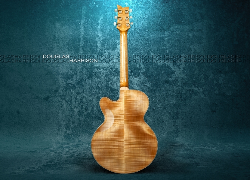 Douglas Harrison NJ Custom Archtop Guitar Natural, 2022 Rear View