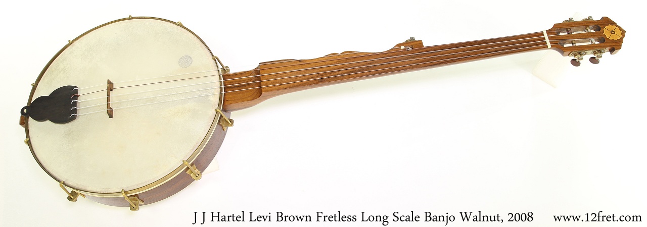 Hartel Levi Brown Fretless Long Scale Banjo Walnut, 2008 Full Front View