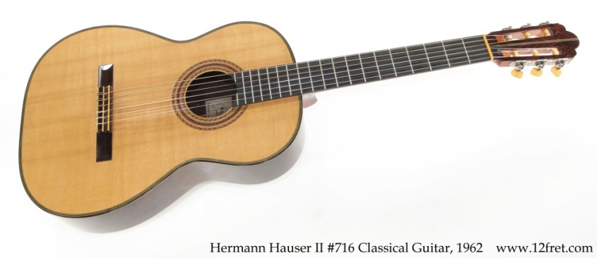 Hermann Hauser II #716 Classical Guitar, 1962 Full Front View