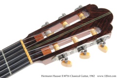 Hermann Hauser II #716 Classical Guitar, 1962 Full Head Front View