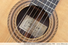 Hermann Hauser II #716 Classical Guitar, 1962 Label View