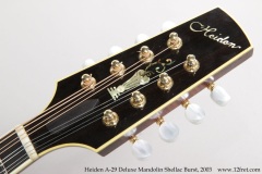 Heiden A-29 Deluxe Mandolin Shellac Burst, 2003 Head Front View