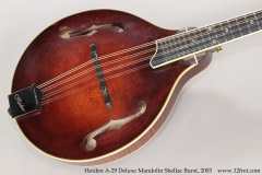 Heiden A-29 Deluxe Mandolin Shellac Burst, 2003 Top View