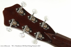 W.C. Henderson OM Steel String Natural, 2019 Head Rear View