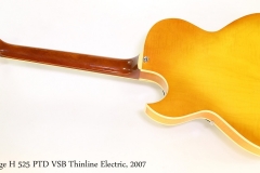 Heritage H 525 PTD VSB Thinline Electric, 2007    Full Rear View