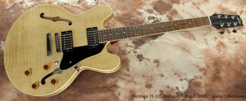 Heritage H 535 Antique Natural Thinline 2008 full front view