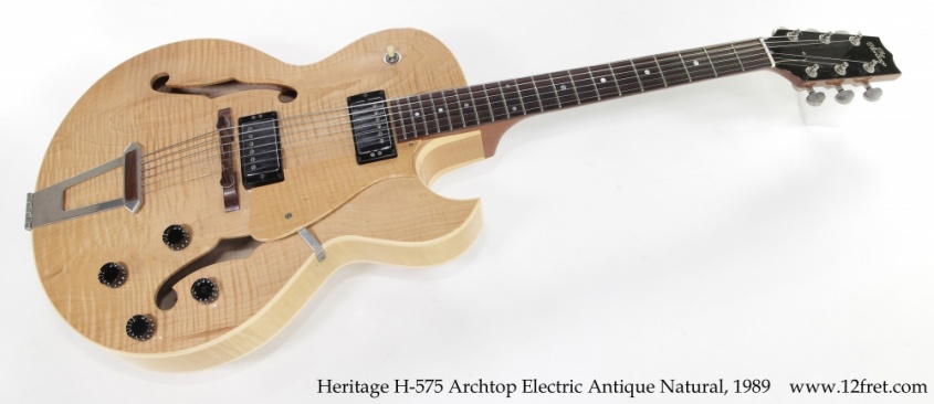 Heritage H-575 Archtop Electric Antique Natural, 1989 Full Front View