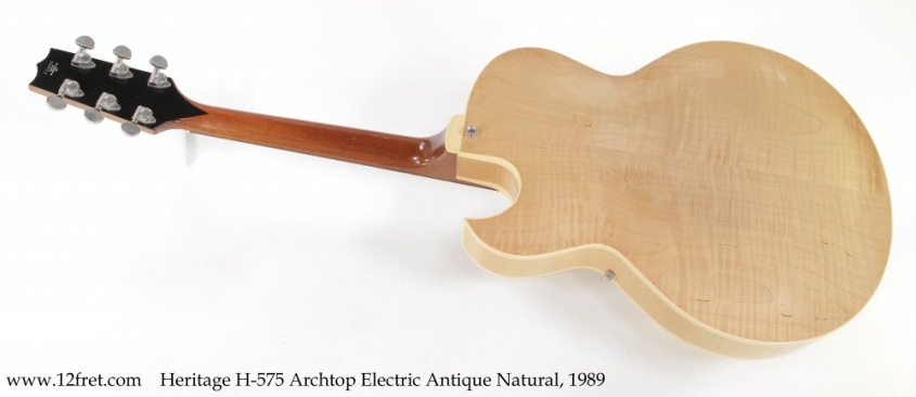 Heritage H-575 Archtop Electric Antique Natural, 1989 Full Rear View
