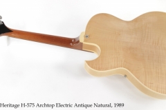 Heritage H-575 Archtop Electric Antique Natural, 1989 Full Rear View